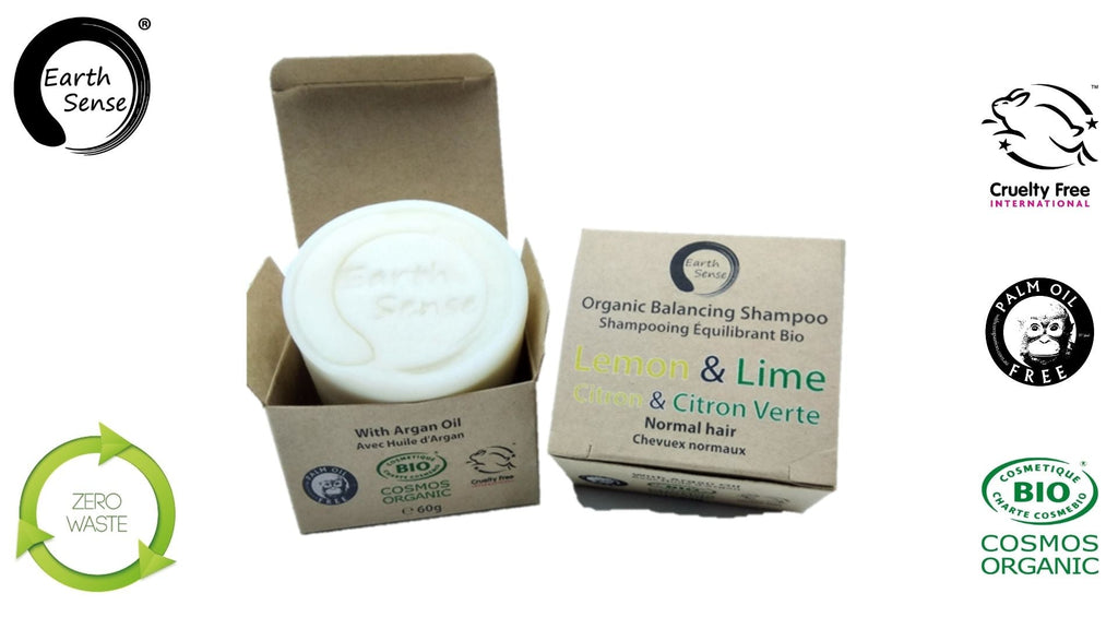 Organic Certified Balancing Solid Shampoo - Lemon & Lime - Normal & all Hair Types 60g