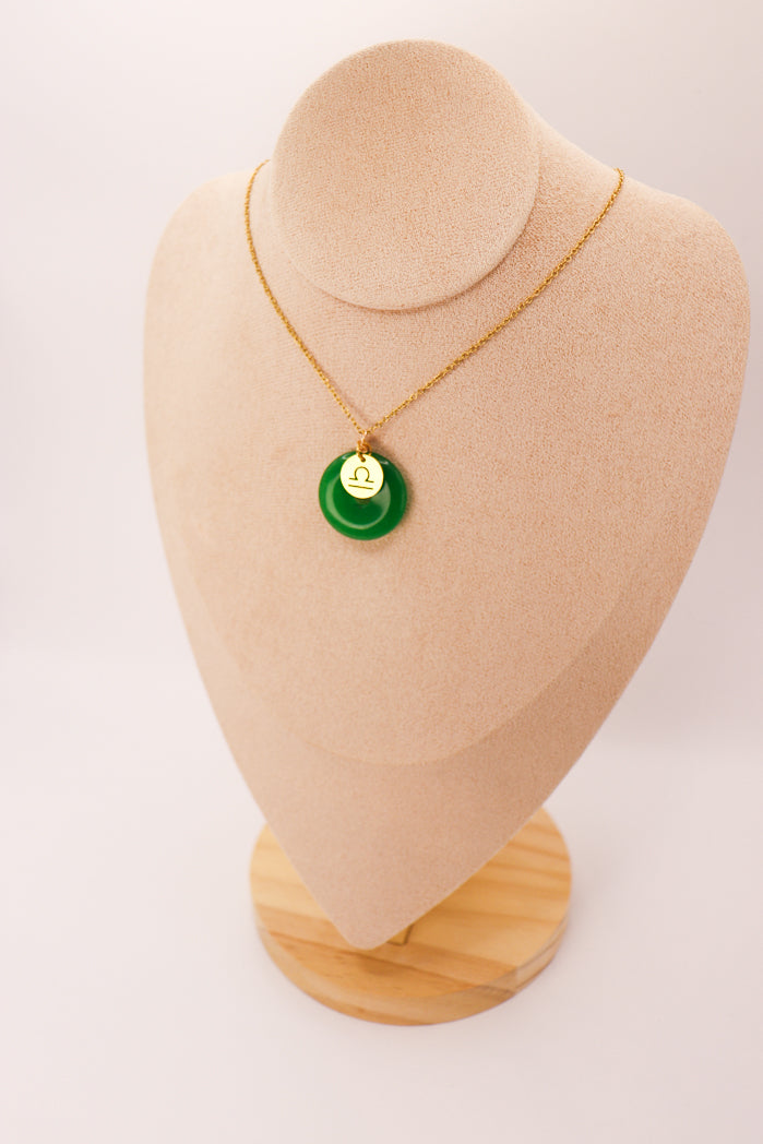 PERSONNALISÉ | Pendentif Donut en Jade + Charm Astro